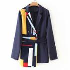 Color Block Double-breasted Blazer