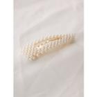 Faux-pearl Triangle Hair Barrette Ivory - One Size
