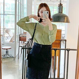 Denim H-line Skirt