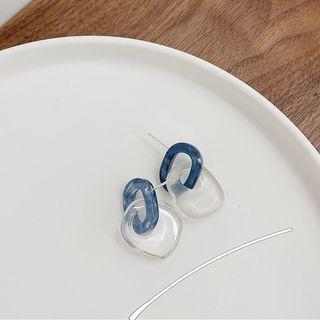 Acrylic Drop Sterling Silver Ear Stud 1 Pair - Silver Needle - One Size