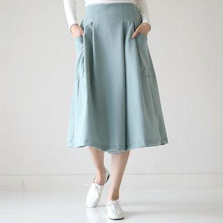 Pleated A-line Midi Culottes
