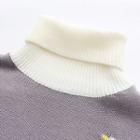 Turtleneck Duck Embroidery Sweater Gray - One Size