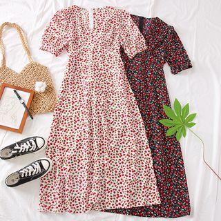 Cherry-print Midi Dress
