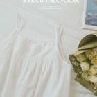 Spaghetti-strap Lace-trim Flared Top