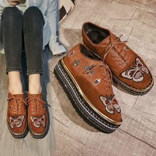 Genuine Leather Platform Shoes