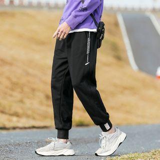 High-waist Letter Printed Applique Sweatpants