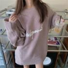 Long-sleeve Printed Loose Fit Knit Sweater