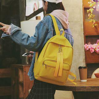 Tie-accent Canvas Backpack