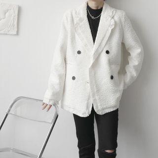 Double-breasted Textured Blazer