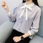 Bow-tied Contrast-trim Blouse