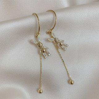 Rhinestone Rabbit Dangle Earring 1 Pair - As Shown In Figure - One Size