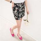 Band-waist Floral Pattern Pencil Skirt