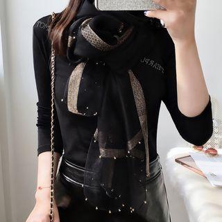 Embellished Trim Neck Scarf