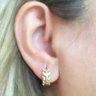 Alloy Leaf Earring 4k Gold - One Size