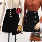 High-waist Velvet A-line Skirt ( 2 Style)