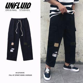 Patched Wide Leg Pants