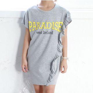 Family Matching Lettering T-shirt Dress