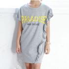 Family Matching Lettering T-shirt Dress