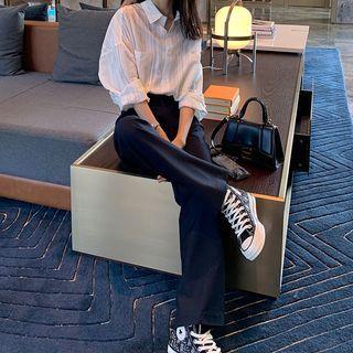 Striped Shirt / Wide Leg Pants / Set