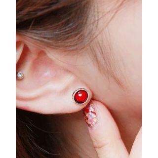 Faux-gem / Rhinestone / Engraved Earring Set (6 Pcs)