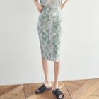 Slit-back Pattern Long Skirt