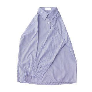Striped Drop-shoulder Shirt Stripe - Blue - One Size