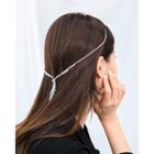 Rhinestone Tassel Wedding Headband Silver - One Size