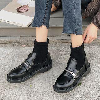 Paneled Platform Ankle Boots