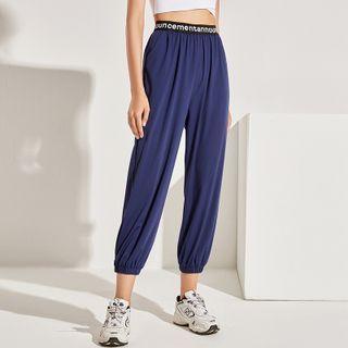 Lettering Straight-leg Sports Jogger Pants