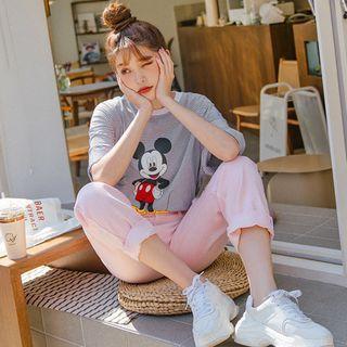Plus Size Mickey Mouse Print T-shirt