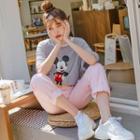 Plus Size Mickey Mouse Print T-shirt