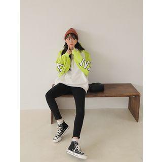 Letter-printed Two-tone Oversized Hoodie