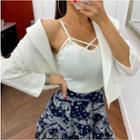 Spaghetti-strap Cross-front Knit Top