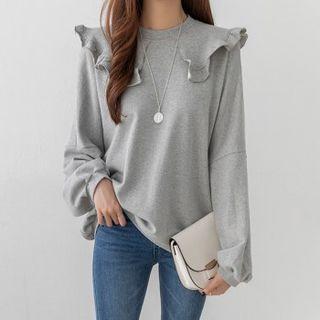 Frill-collar Oversize Sweatshirt
