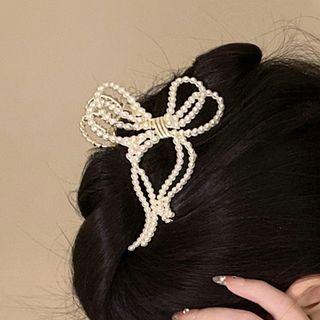 Faux Pearl Ribbon Hair Claw