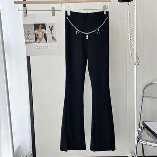Chain Accent Boot Cut Pants