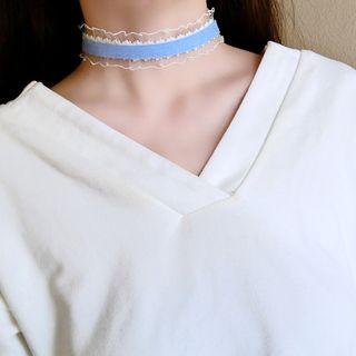 Denim Lace Choker