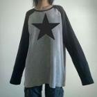 Long Raglan Sleeve Star Oversized T-shirt