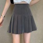 High-waist Plain Accordion Pleat Skirt