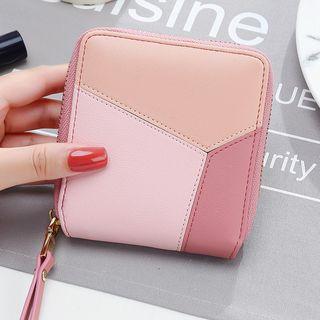 Faux-leather Color-block Wallet