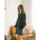 Bishop-sleeve Buttoned Knit Cardigan
