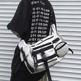 Set: Plain Zip Crossbody Bag + Pouch + Round Purse