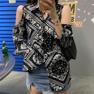 Cold-shoulder Oversize Shirt