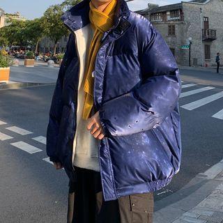 Couple Matching Stand-collar Plain Padded Jacket