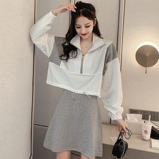 Half-zip Sweatshirt / Spaghetti Strap Dress