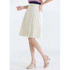 Pleated Flared Skirt With Belt