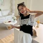 Lace Cape Accent Sleeveless T-shirt