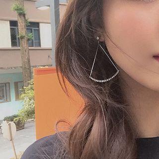 Rhinestone Curved Bar Dangle Earring