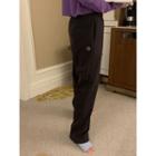 Drawstring-waist Straight-cut Sweatpants Charcoal Gray - One Size