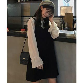 See-through Shirt / Spaghetti Strap Dress